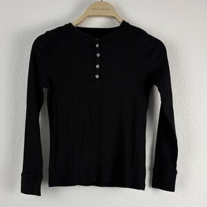 Faded Glory Kids Black Long Sleeve Tee with Buttons